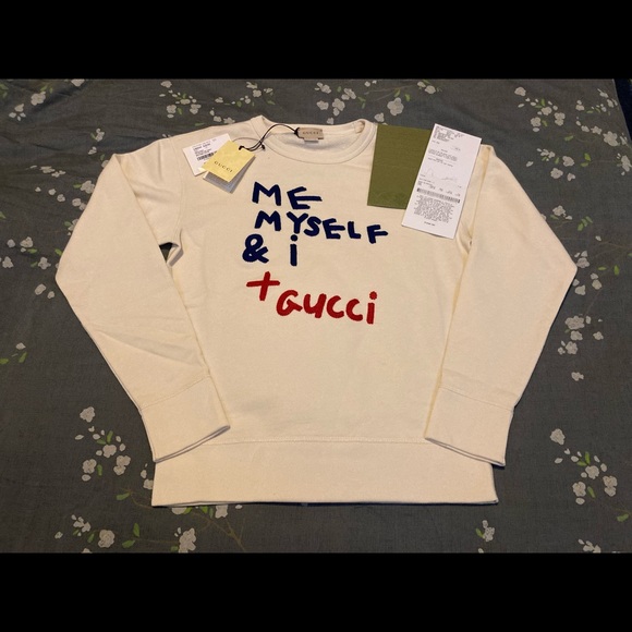 RARE BNWT Authentic Gucci “Me Myself & I + Gucci” Sweatshirt - Picture 1 of 14